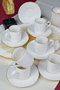 Hermia Hayal Altın Juego de tazas de café Blanco y dorado